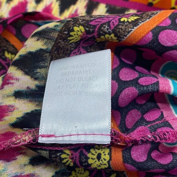 Hale Bob Anthropologie Blouse Sleeveless Top Multicolor Boho Size S Asymmetric - Picture 8 of 9